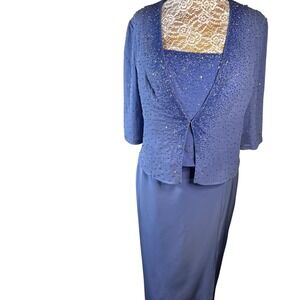 Cassandra Stone Women's Formal Silk Beaded 3 Piece Corset, Skirt & Jacket Sz 8